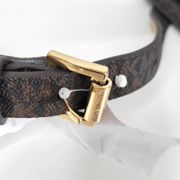 New - MICHAEL KORS Belt Bag with Pull Chain Chocolate Size M - Picture 11 of 16